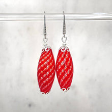 Murano blown glass oval bead earrings