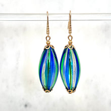 Murano blown glass oval bead earrings