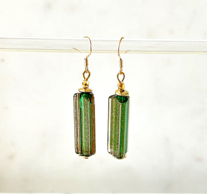 Murano furnace glass lantern earrings