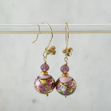 Flower beads drop earrings