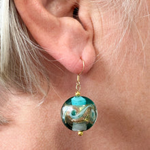 Bicolour swirl bead earrings