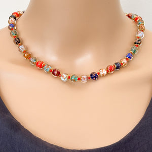 Murano glass bead necklace with gold findings