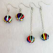 Carnival multicolour striped Murano glass earrings