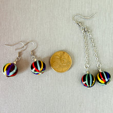 Carnival multicolour striped Murano glass earrings