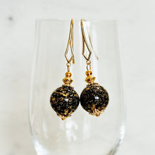 Cracked gold 14mm ball drop earrings