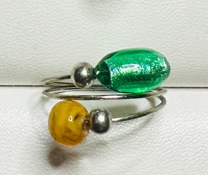 Small bead and wire ring