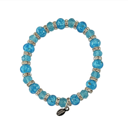 Murano bead and crystal stretch bracelet