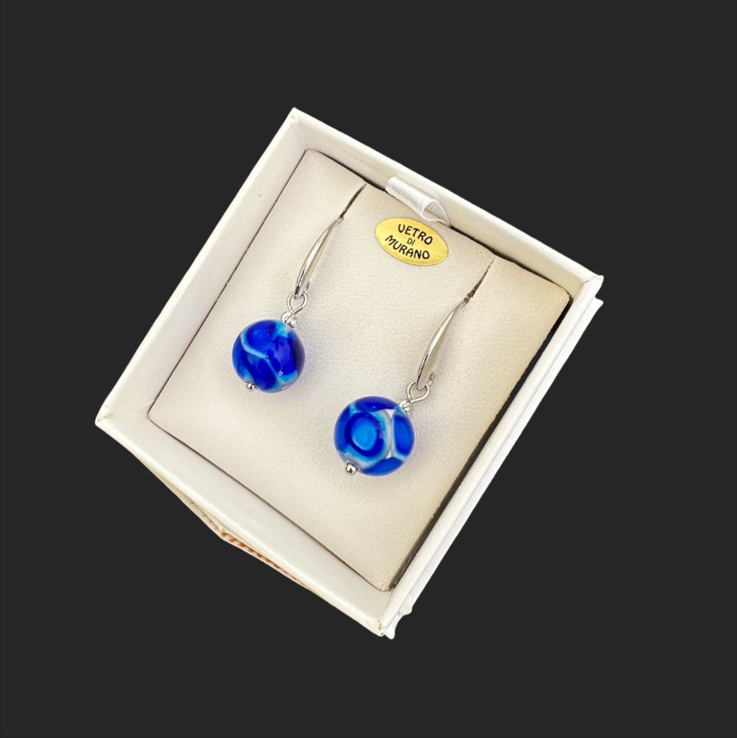 Ercole Moretti transparent millefiori earrings 12mm