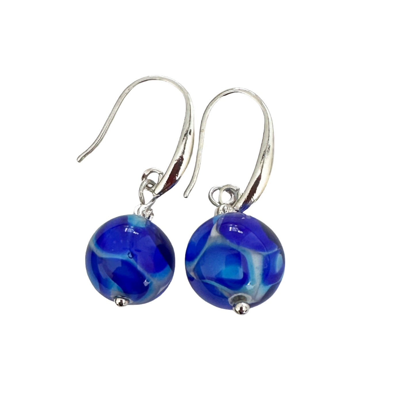 Ercole Moretti transparent millefiori earrings 12mm