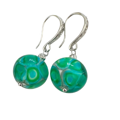 Ercole Moretti transparent millefiori earrings 16mm