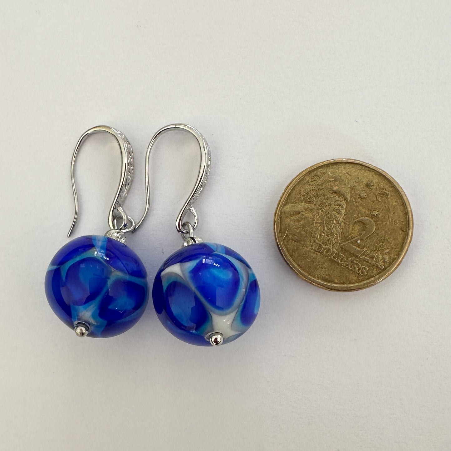 Ercole Moretti transparent millefiori earrings 16mm