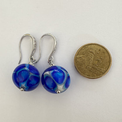 Ercole Moretti transparent millefiori earrings 16mm