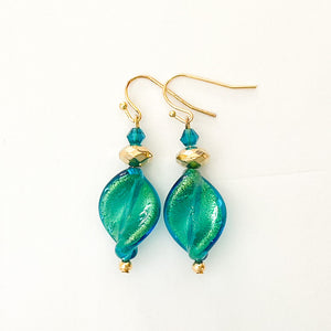 Murano glass twist bead earrings