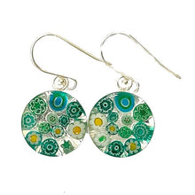 Millefiori Murano mosaic millefiori and resin drop earrings 15-16mm