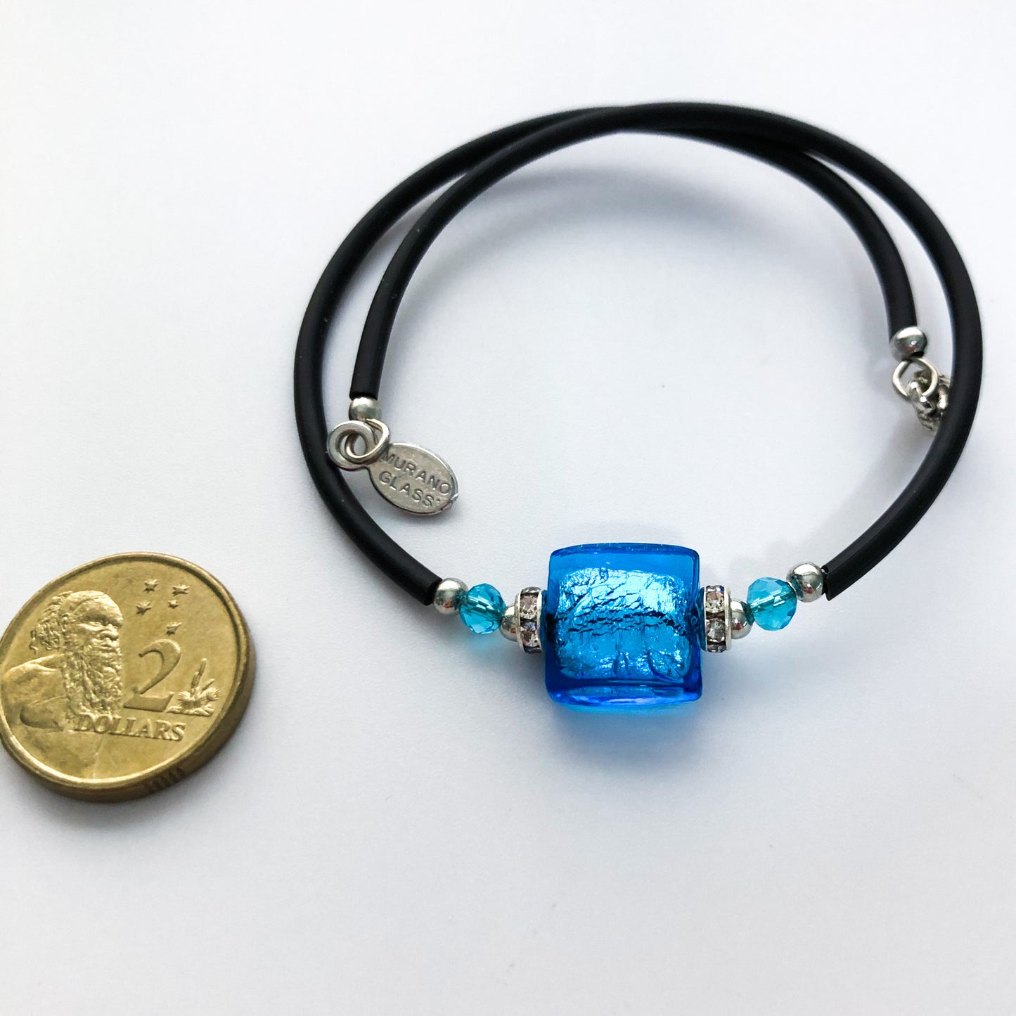 Murano square bead bracelet