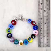 Murano flat millefiori bead bracelet
