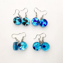 *Clearance* Murano plate glass round drop earrings