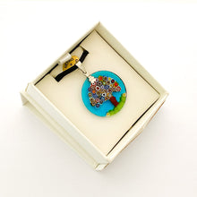 *Clearance* Fused Murano millefiori disc pendant 26mm with chain