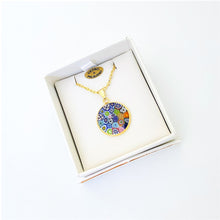 *Clearance* Millefiori 18mm pendant with gold/silver surround and chain