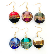 Bicolour swirl bead earrings