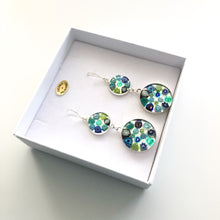 Millefiori Murano millefiori and resin double-drop earrings