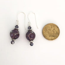 Transparent millefiori drop bead earring