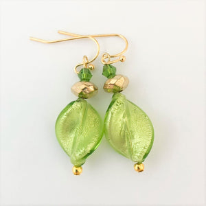 Murano glass twist bead earrings